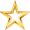 A gold star with black background