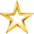 A gold star with black background